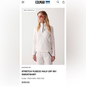 COLMAR STRETCH FLEECE HALF-ZIP SKI SWEATSHIRT, Women’s Small